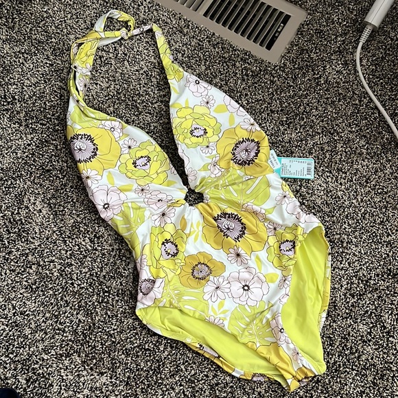 Seafolly Summer of Love Plunge One-Piece Wild Lime, NWT - Picture 2 of 7